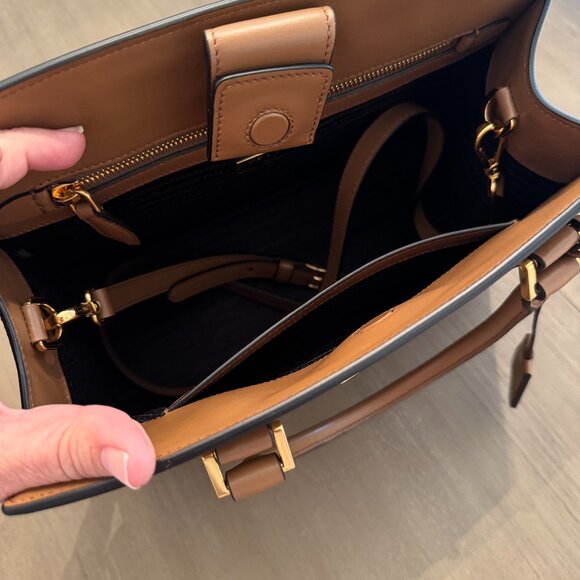 PRADA Saffiano Leather 2way Hand & Shoulder Bag in Brown/Canella  (1BA227) - Picture 4 of 6